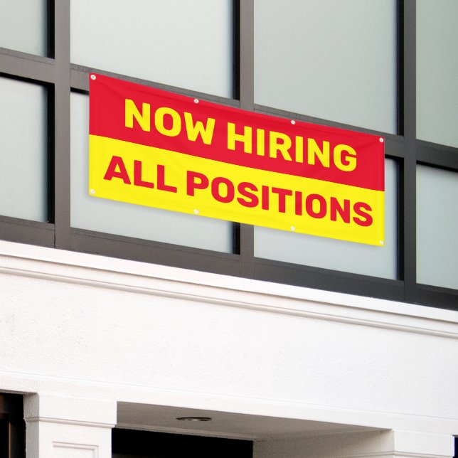 Now Hiring All Positions Help Wanted Business Banner (Outside Building)