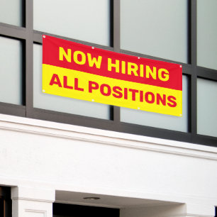 Now Hiring All Positions Help Wanted Business Banner
