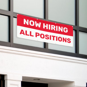 Now Hiring All Positions Help Wanted Business Banner