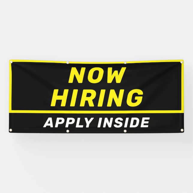 Now Hiring Apply Inside Large Commercial  Banner (Horizontal)