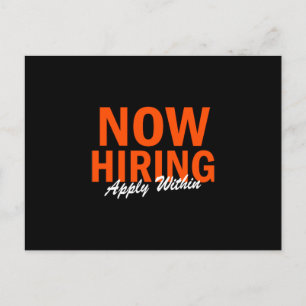 Now Hiring Apply Within Postcard