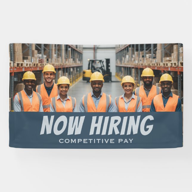 NOW HIRING Competitive Pay Banner – Customisable (Horizontal)