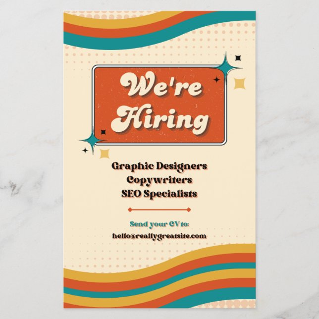 Now Hiring Flyer (Front)