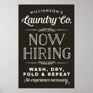 Now Hiring Fun Personalised Laundry Room Print