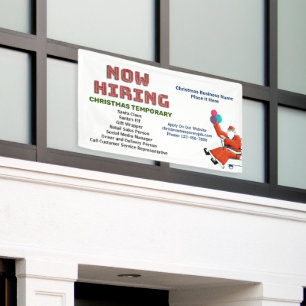 Now Hiring Help Business Christmas Holidays Custom Banner