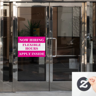 Now Hiring Help Wanted Business Employ Hire Staff Window Cling