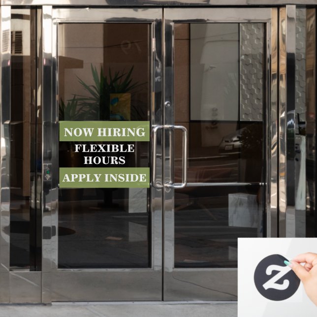 Now Hiring Help Wanted Business Employ Hire Staff Window Cling (Office Door)