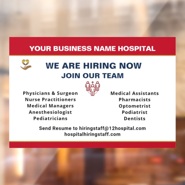 Now Hiring Help Wanted Employee Personalise  Window Cling (Sheet 2)