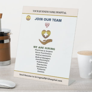 Now Hiring Help Wanted Employees Logo Personalise Pedestal Sign
