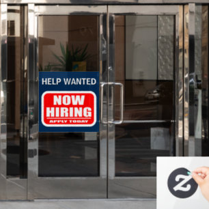 Now Hiring Help Wanted Job Vacancy Announcement Window Cling