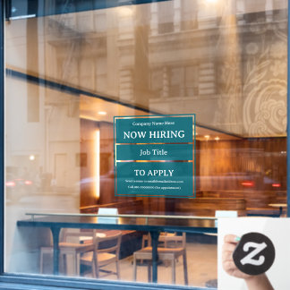 Now Hiring Job Opening Store Business Vacancy Window Cling