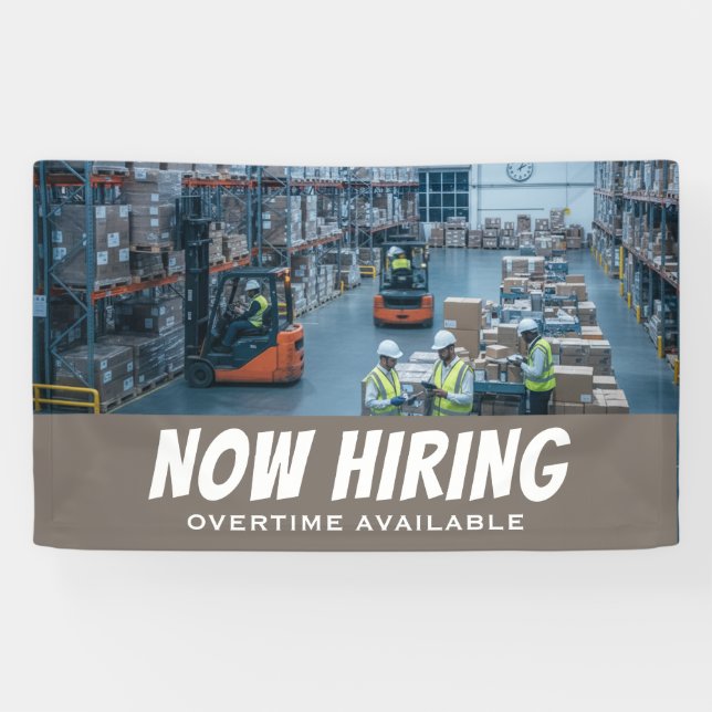 NOW HIRING Overtime Available Banner – Custom (Horizontal)