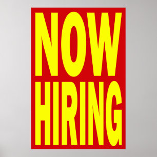 NOW HIRING RETAIL POSTER SIGN