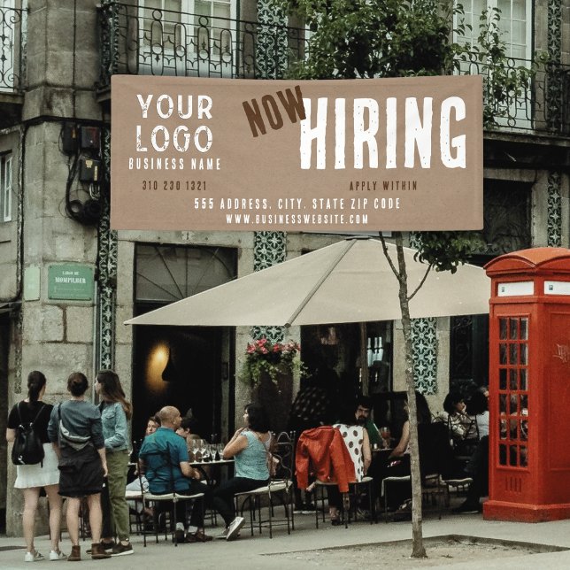 Now Hiring Rustic Charm Kraft Paper Business  Banner (Creator Uploaded)