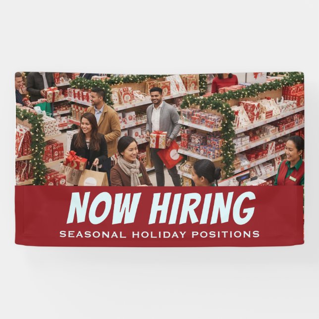 NOW HIRING Seasonal Holiday Retail Positions Banner (Horizontal)