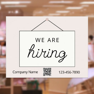 Now Hiring Window Sign