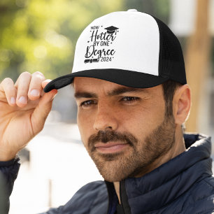 Now Hotter By one Degree 2024 Funny Graduated Gift Trucker Hat
