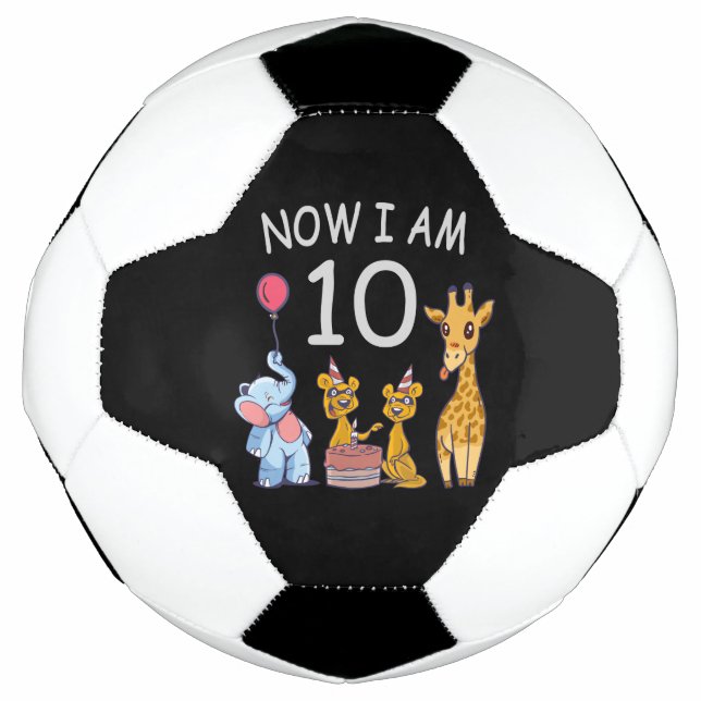 Now I am 10 years old 10th Birthday at the Zoo Football (Front)