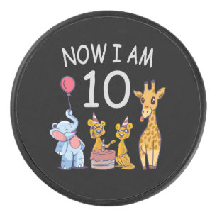 Now I am 10 years old 10th Birthday at the Zoo Hockey Puck