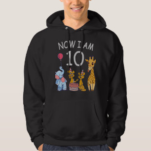 Now I am 10 years old 10th Birthday at the Zoo Hoodie