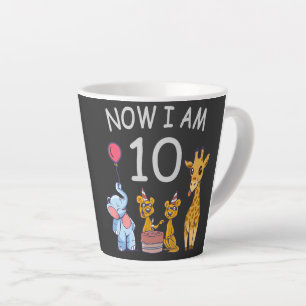 Now I am 10 years old 10th Birthday at the Zoo Latte Mug