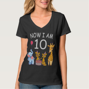 Now I am 10 years old 10th Birthday at the Zoo T-Shirt