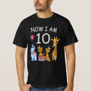 Now I am 10 years old 10th Birthday at the Zoo T-Shirt