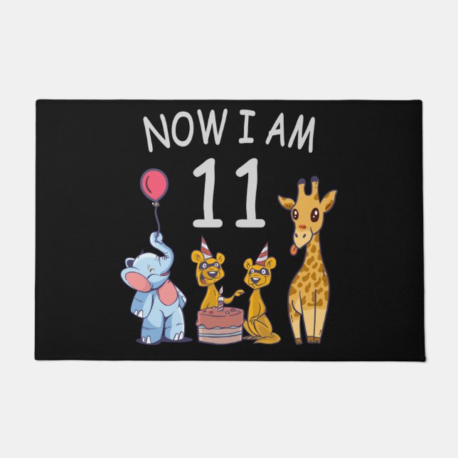 Now I am 11 years old 11th Birthday at the Zoo Doormat (Front)