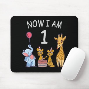 Now I am 1 year old 1st Birthday at the Zoo Mouse Mat