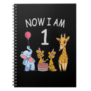 Now I am 1 year old 1st Birthday at the Zoo Notebook