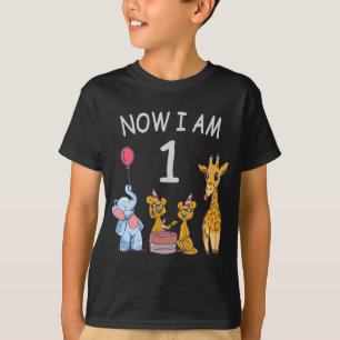 Now I am 1 year old 1st Birthday at the Zoo T-Shirt