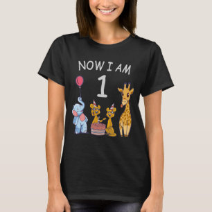 Now I am 1 year old 1st Birthday at the Zoo T-Shirt