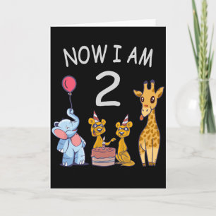 Now I am 2 year old 2nd Birthday at the Zoo Card