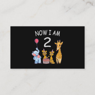 Now I am 2 year old 2nd Birthday at the Zoo Enclosure Card