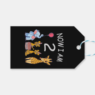 Now I am 2 year old 2nd Birthday at the Zoo Gift Tags