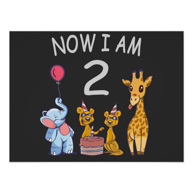 Now I am 2 year old 2nd Birthday at the Zoo Poster (Front)