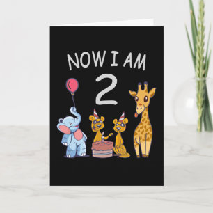 Now I am 2 years old 2nd Birthday at the Zoo Card