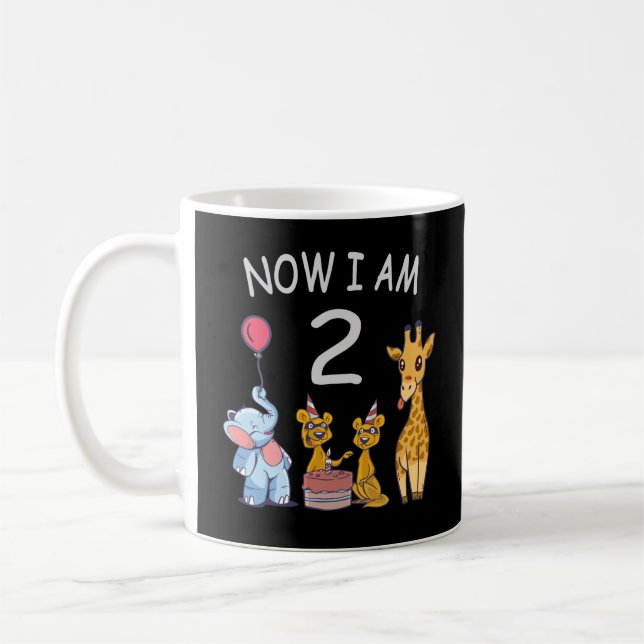 Now I am 2 years old 2nd Birthday at the Zoo Coffe Coffee Mug (Left)