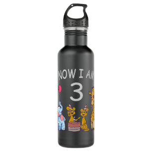 Now I am 3 year old 3rd Birthday at the Zoo 710 Ml Water Bottle