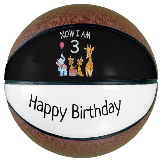 Now I am 3 year old 3rd Birthday at the Zoo Basketball (Front)
