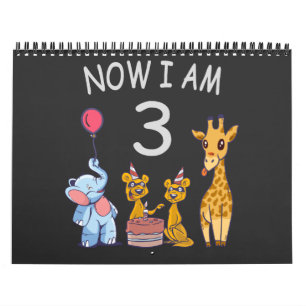 Now I am 3 year old 3rd Birthday at the Zoo Calendar