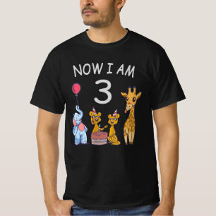 Now I am 3 year old 3rd Birthday at the Zoo T-Shirt