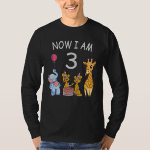 Now I am 3 year old 3rd Birthday at the Zoo T-Shirt