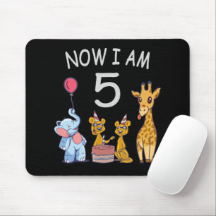 Now I am 5 years old 5th Birthday at the Zoo Mouse Mat