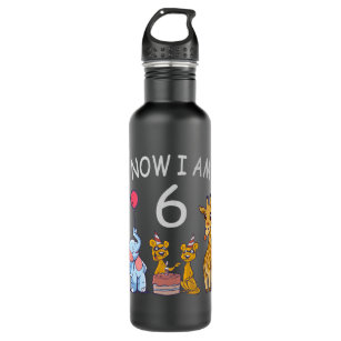 Now I am 6 years old 6th Birthday at the Zoo 710 Ml Water Bottle