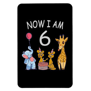 Now I am 6 years old 6th Birthday at the Zoo Magnet