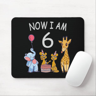 Now I am 6 years old 6th Birthday at the Zoo Mouse Mat