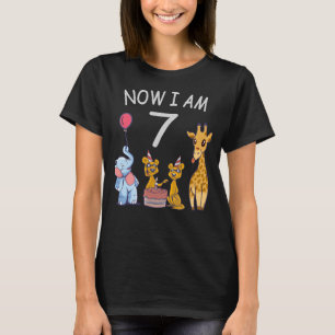 Now I am 7 years old 7th Birthday at the Zoo T-Shirt