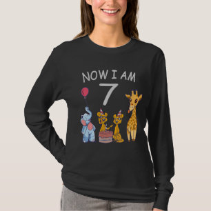 Now I am 7 years old 7th Birthday at the Zoo T-Shirt