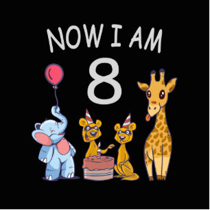 Now I am 8 years old 8th Birthday at the Zoo Standing Photo Sculpture